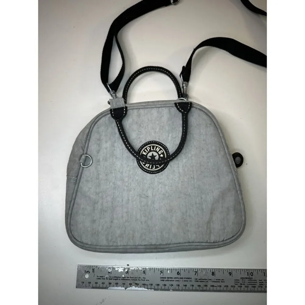 Kipling Small Gray Bag Pockets Logo Unisex Stitching